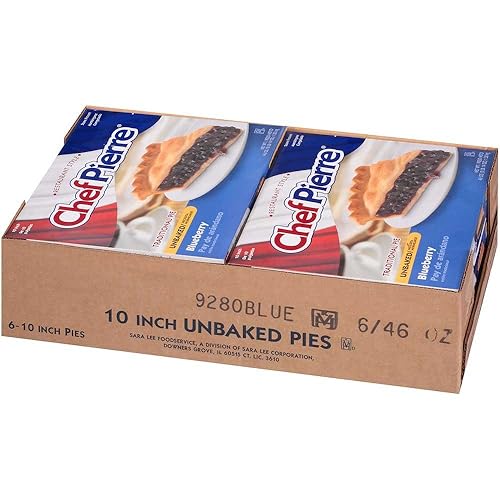 Sara Lee Chef Pierre - Pastel tradicional de frutas de arándanos sin hornear, 10 pulgadas, 6 por caja.