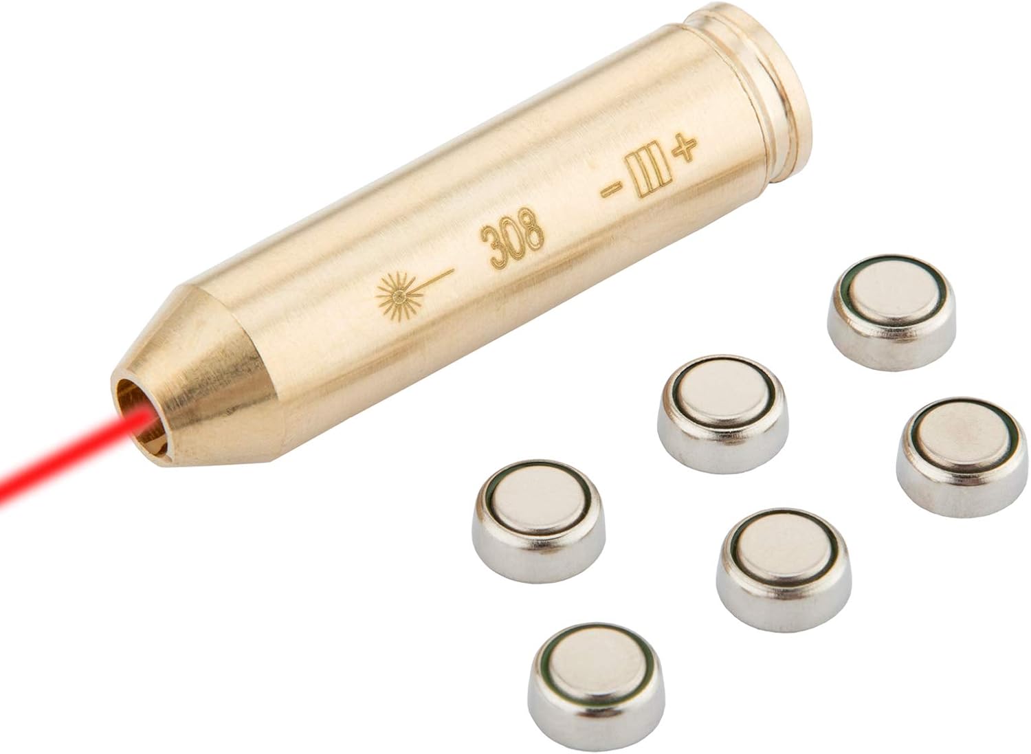 Laser Bore Sight, 308 Bore Sight Laser with 6 Batteries（2