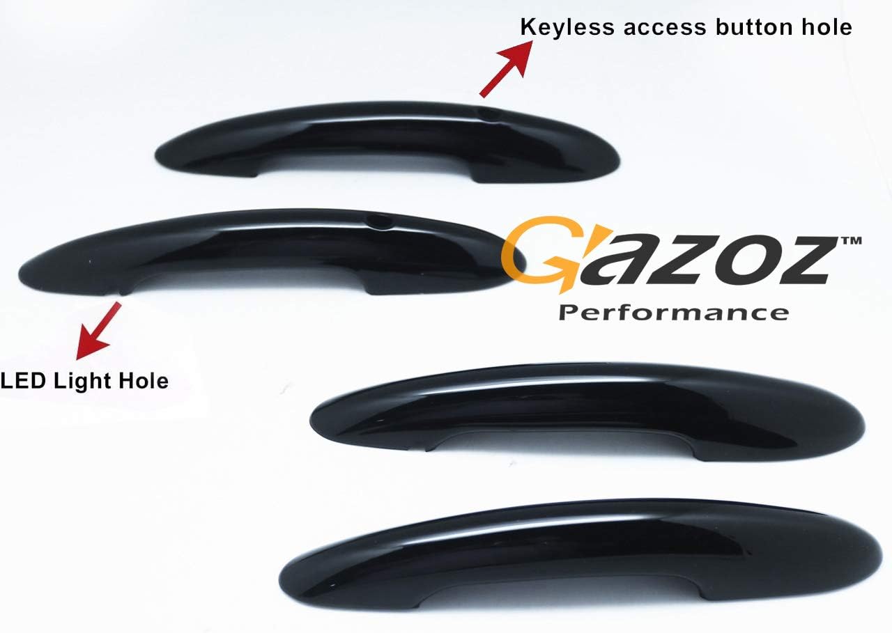 Keyless De-Chrome Black Gloss Door Handle Cover Compatible with Mini Cooper F54 Clubman JCW