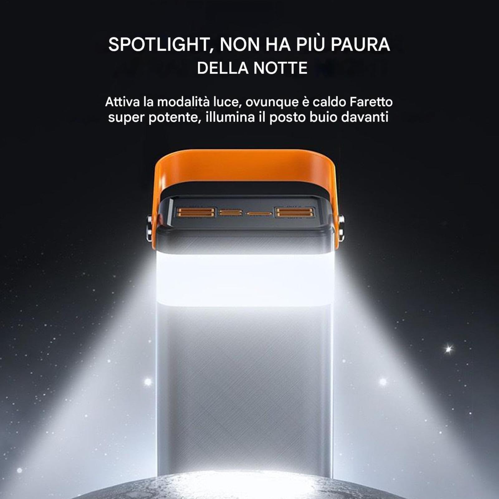 2 Pezzi Powerbank Solare, Caricatore Rapido 120W, 50000mAh Con Luce, 4 Uscite 3 Ingressi Powerbank Per Campeggio Escursionismo Viaggio