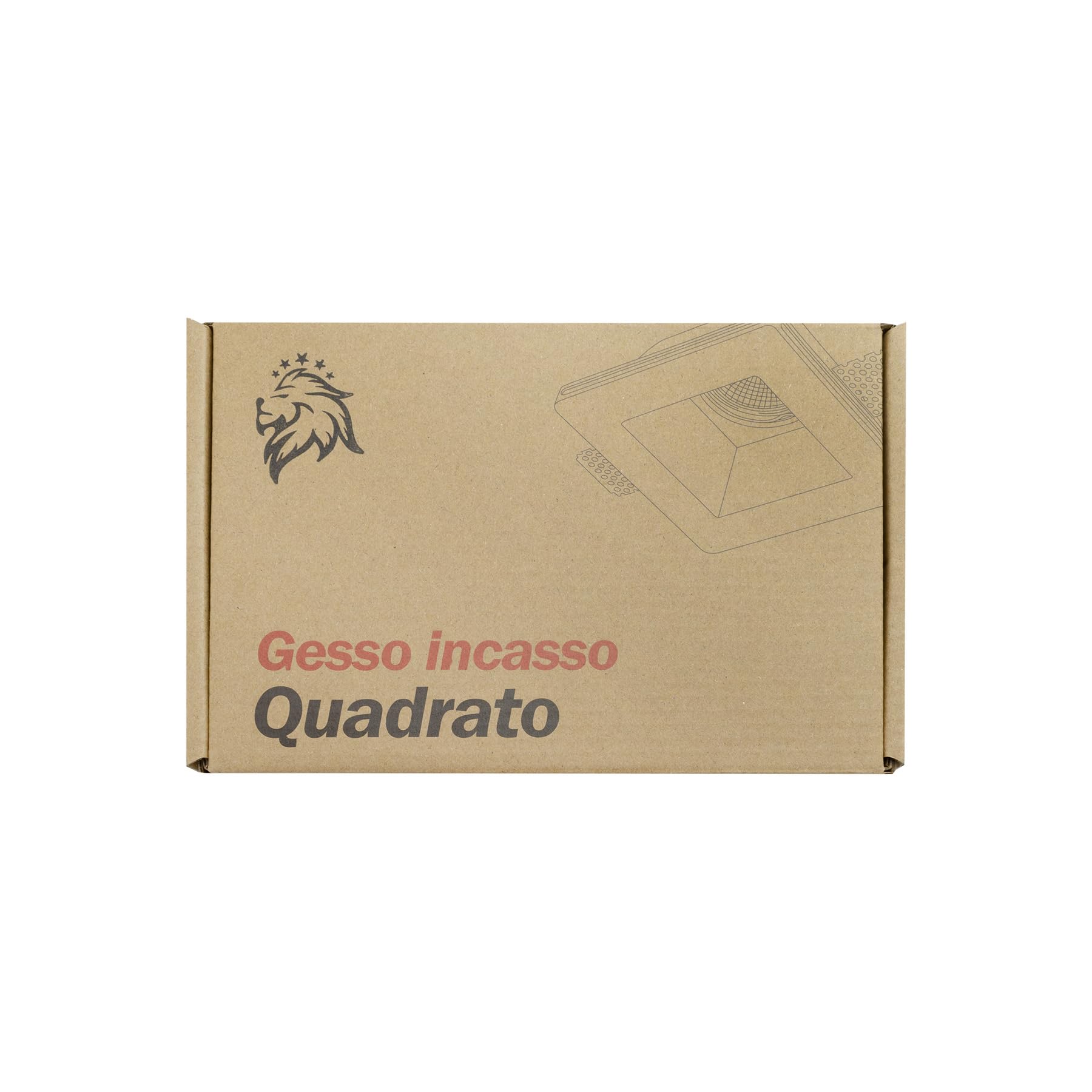 Kingled Confezione da 5pz di Portafaretti in Gesso Ceramico Modello Quadrato Semplice con Attacco GU10, Faretti in Gesso da Incasso per Cartongesso, Cornici in Gesso Verniciabile