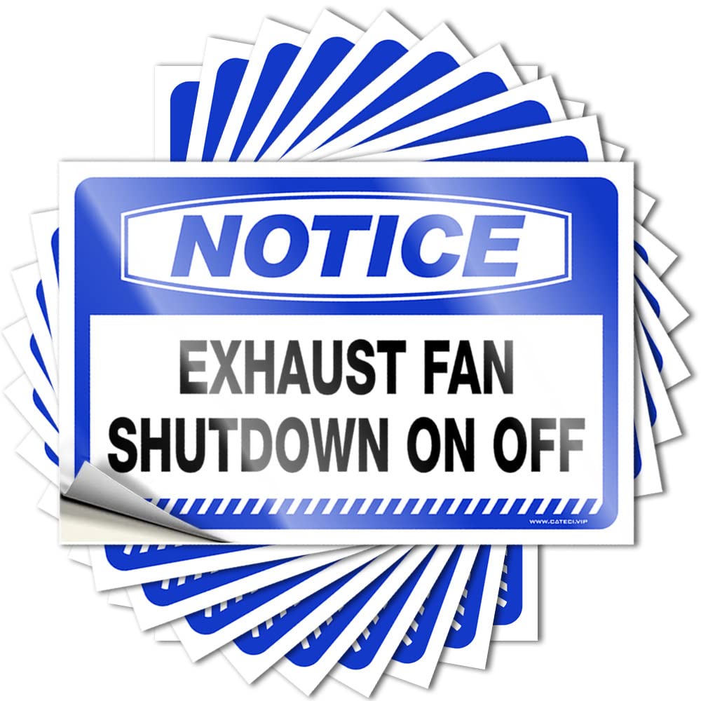 Decals Farmhouse Custom Stickers, Garage Waterproof Notice Exhaust Fan Shutdown On Off for Hydro Flask | Custom Vinyl Decals for Checkered Holiday Gift(6X9CM)
