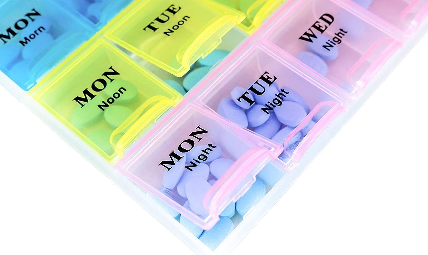ZIPZAG Pill Medicine Organizer Reminder Storage Box for 7 Days, 3 Layer Pillbox 2