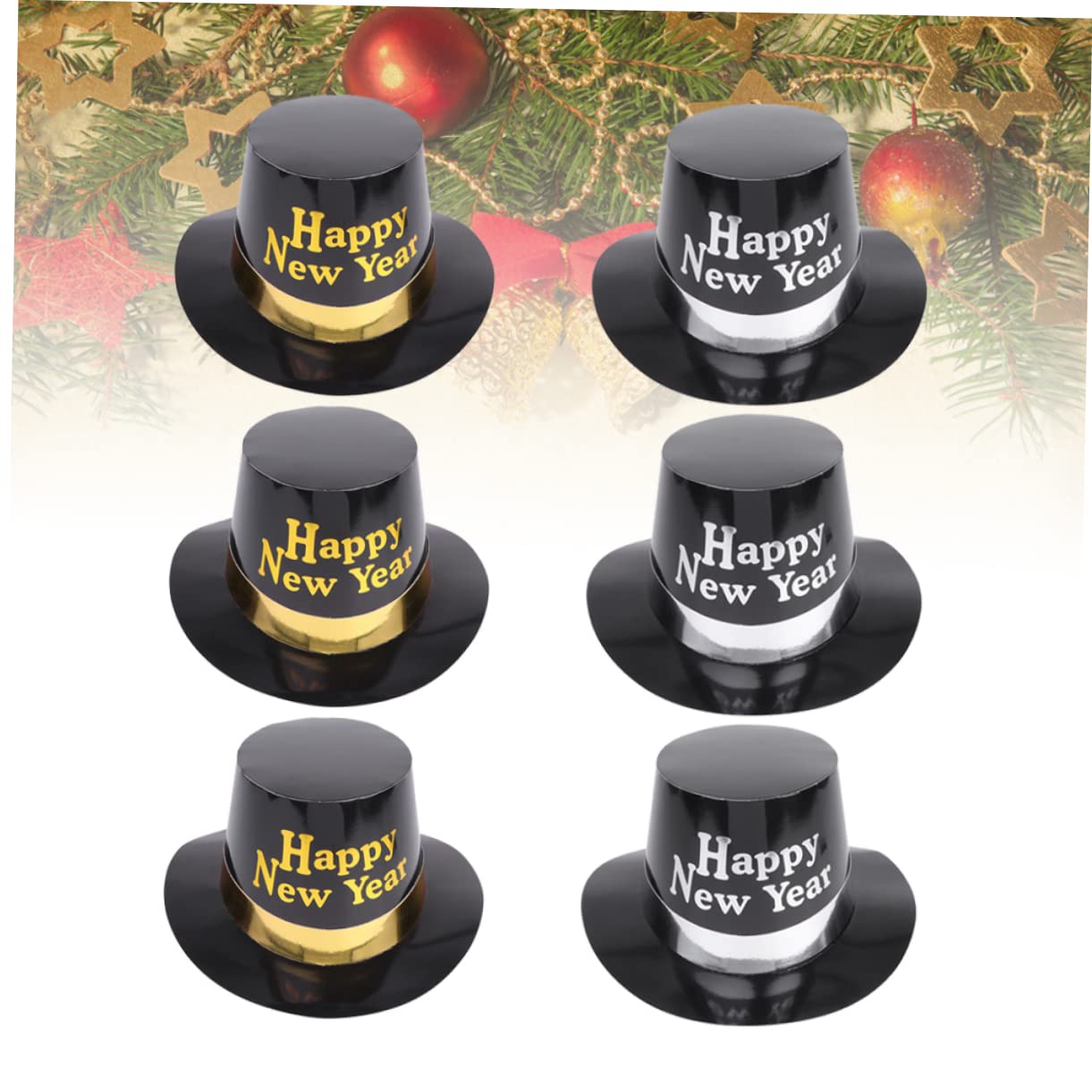 PLAFOPE 2 Sets Happy New Year Partyhüte Neujahrs-papierkappe Mit Buchstaben-design Gastgeschenke Für Erwachsene Jungen Und Mädchen 6 Stück * 2
