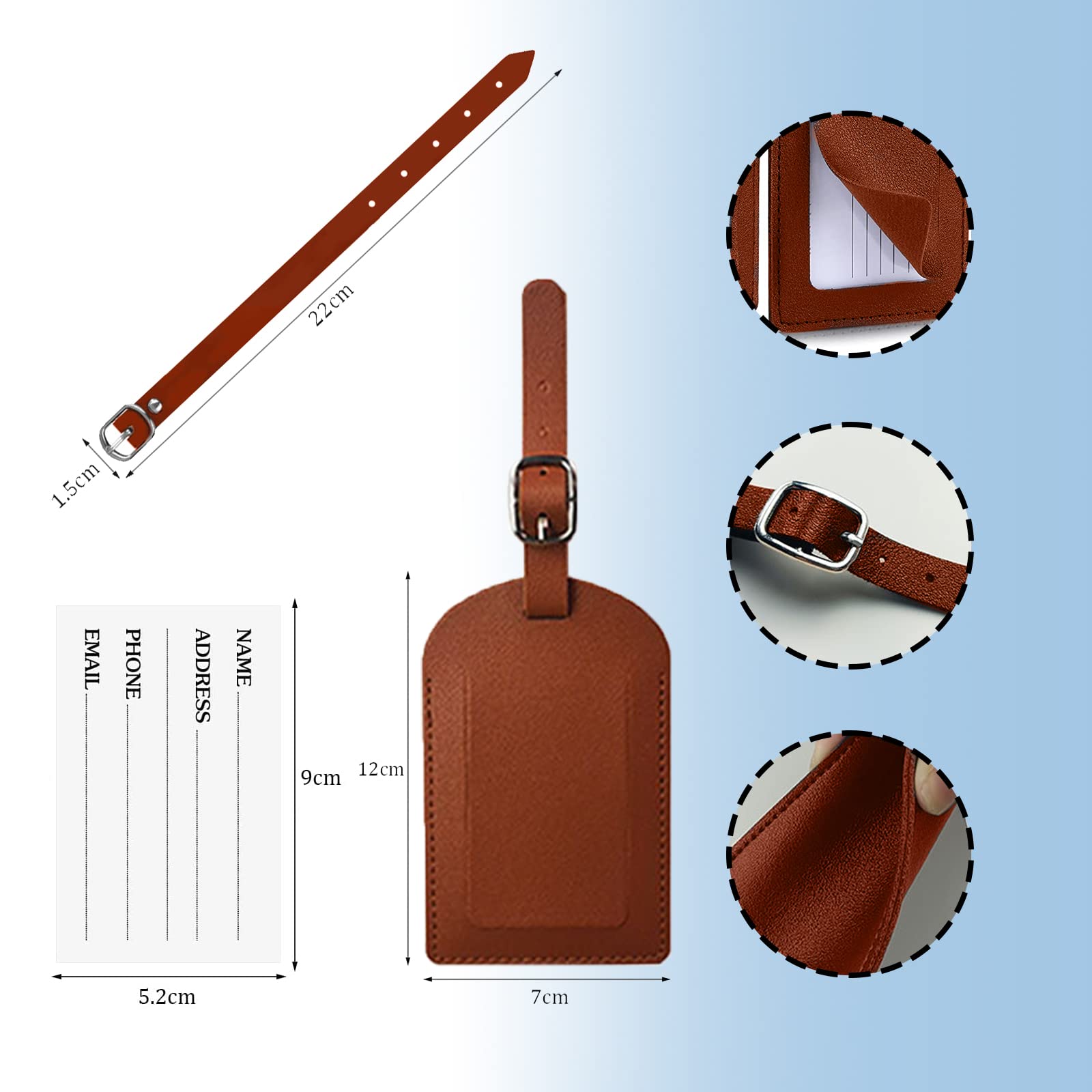 Lot 2 Étiquettes Bagage Tête De Mort Sucre Dia De Los Muertos – Cuir Synthétique + Anneau Acier Inox, Identifiant Valise