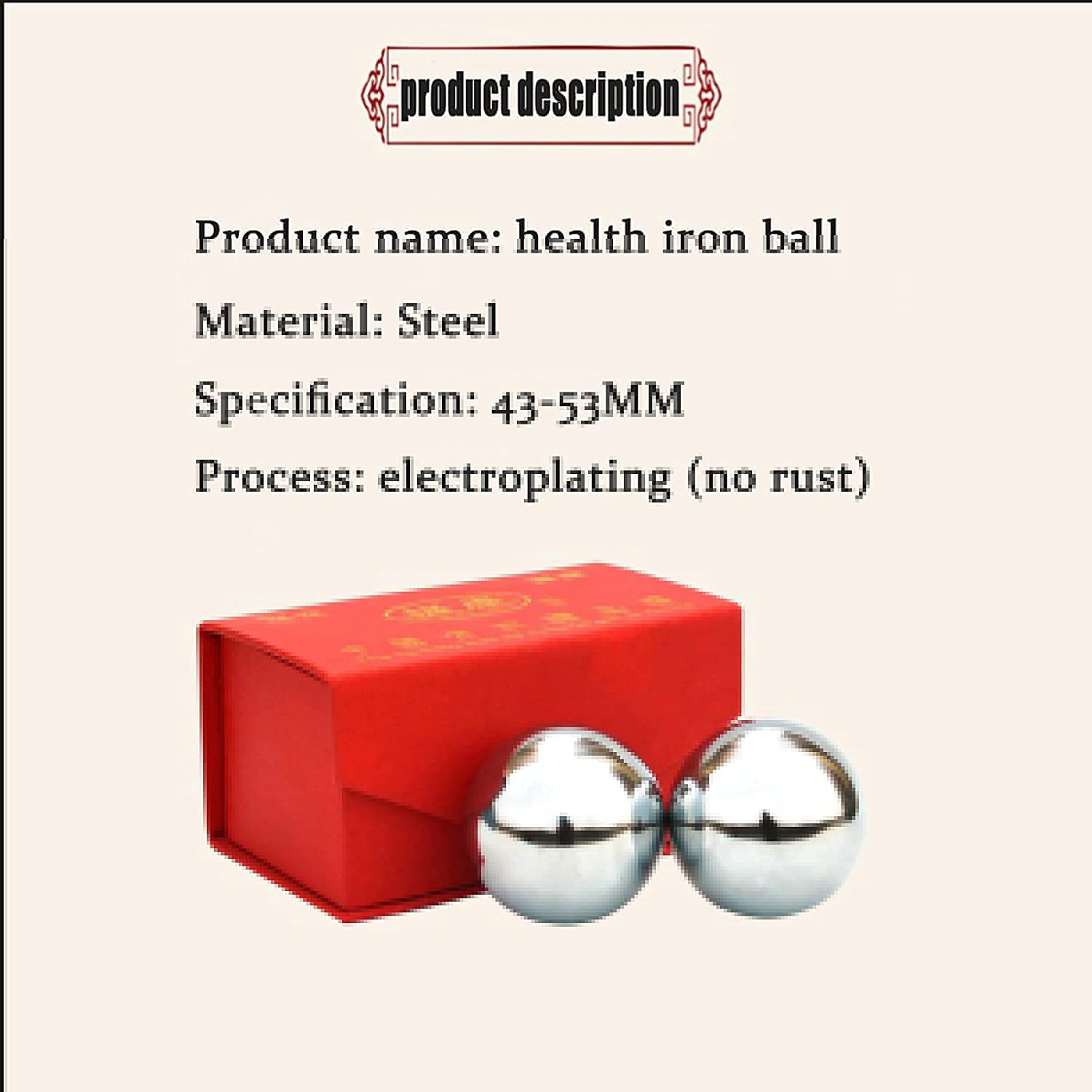 Palline Antistress per Adulti, Palline Baoding Palline Antistress per Adulti Palline per Esercizi Cinesi Palline Antistress per Esercizi da 50 mm Sfera da Massaggio per l