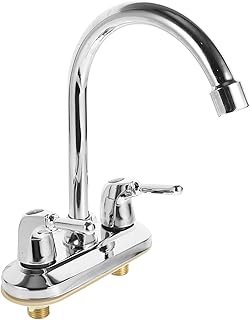 Cabilock 1pc Double Switch Faucet Stainless Steel Spigot Sink Mixer Tap Dual Handle Water Faucets Water Tap Single Faucet Kitchen Faucet Cold Hot Water Faucet Hot Cold Faucet Thermostat