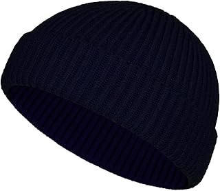 TSKNOMO Wool Fishing Hat Winter Trawler Beanie Short Knitted Hat for Men Women