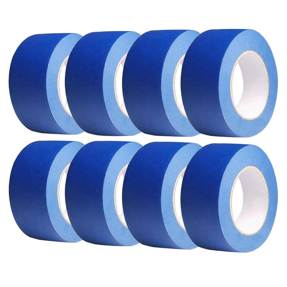 Nastro per pittore da 2 pollici, confezione da 8 nastri blu per uso generale, 2 pollici x 55 yard x 8 rotoli