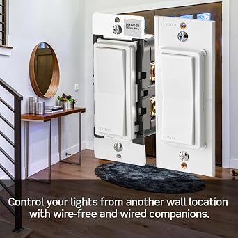 Leviton Decora Smart Switch, Wi-Fi 2nd Gen, Neutral Wire Required, Works with Matter, My Leviton, Alexa, Google Assistant, Apple Home/Siri & Wired or Wire-Free 3-Way, D215S-1RW, White