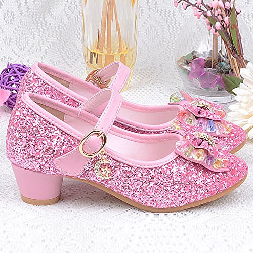 YING LAN Girl's Princess Cosplay Performance Shoes Sequins Wedding Party Dress Shoes Low Heeled Mary Jane3