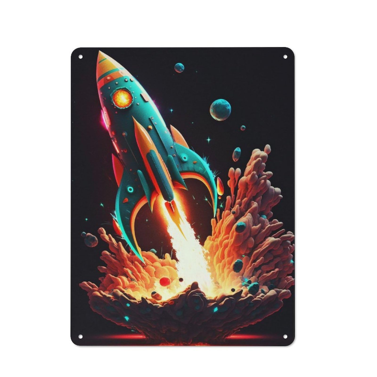 Junmoney Legendary Fire Galaxy Kitchen Metal Sign With Design 40X30cm, Cosy Kitchen Wall Decor For Coffee Bar, Kitchen, Bistro Or Tea Corner