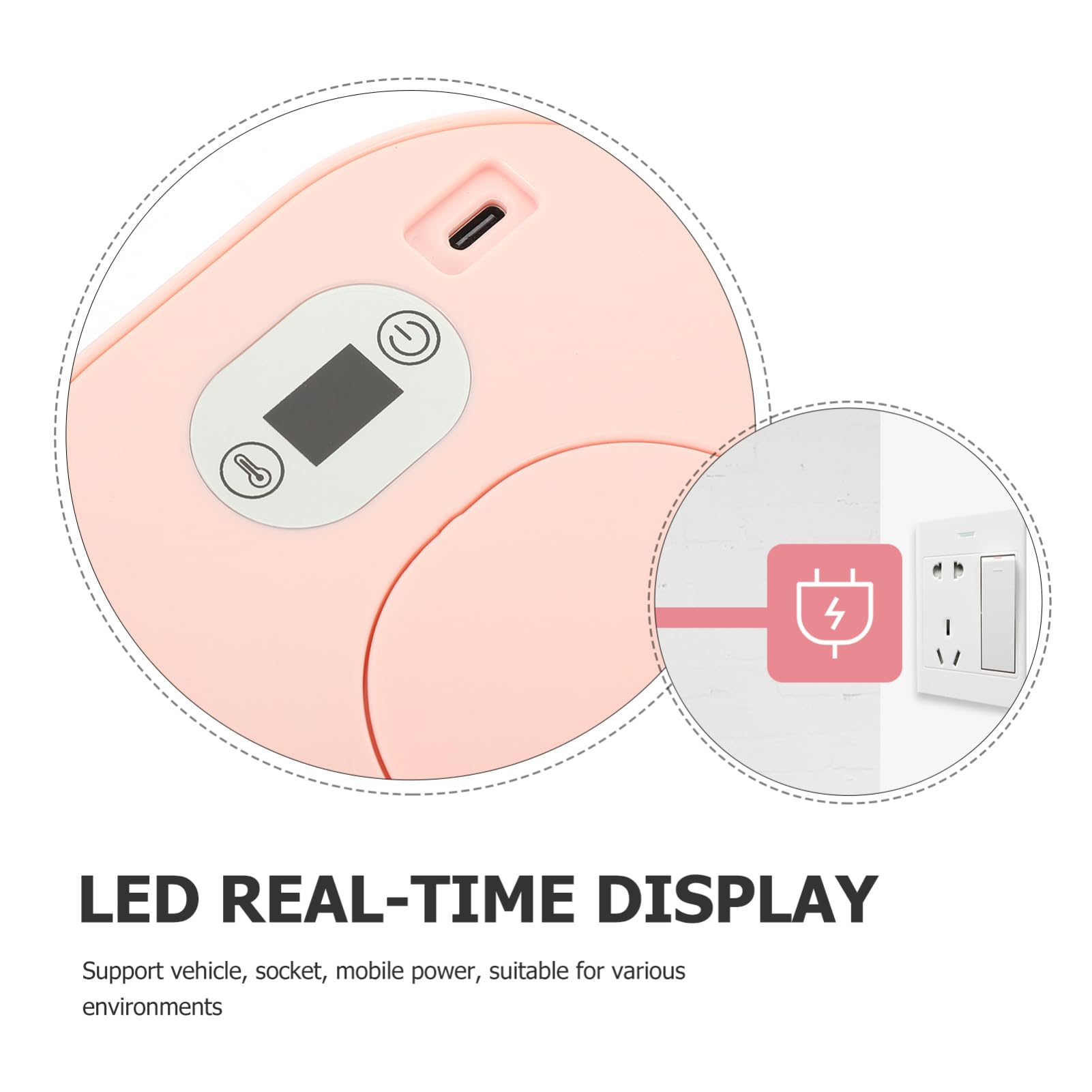 1 Ensemble Chauffe Lingette Humide Lingette Chauffante Portable Chauffage Lingettes Petit Échauffement Chauffe-lingette Pour Bébé Chauffe Lingette Usb Polypropylène (pp) Rose