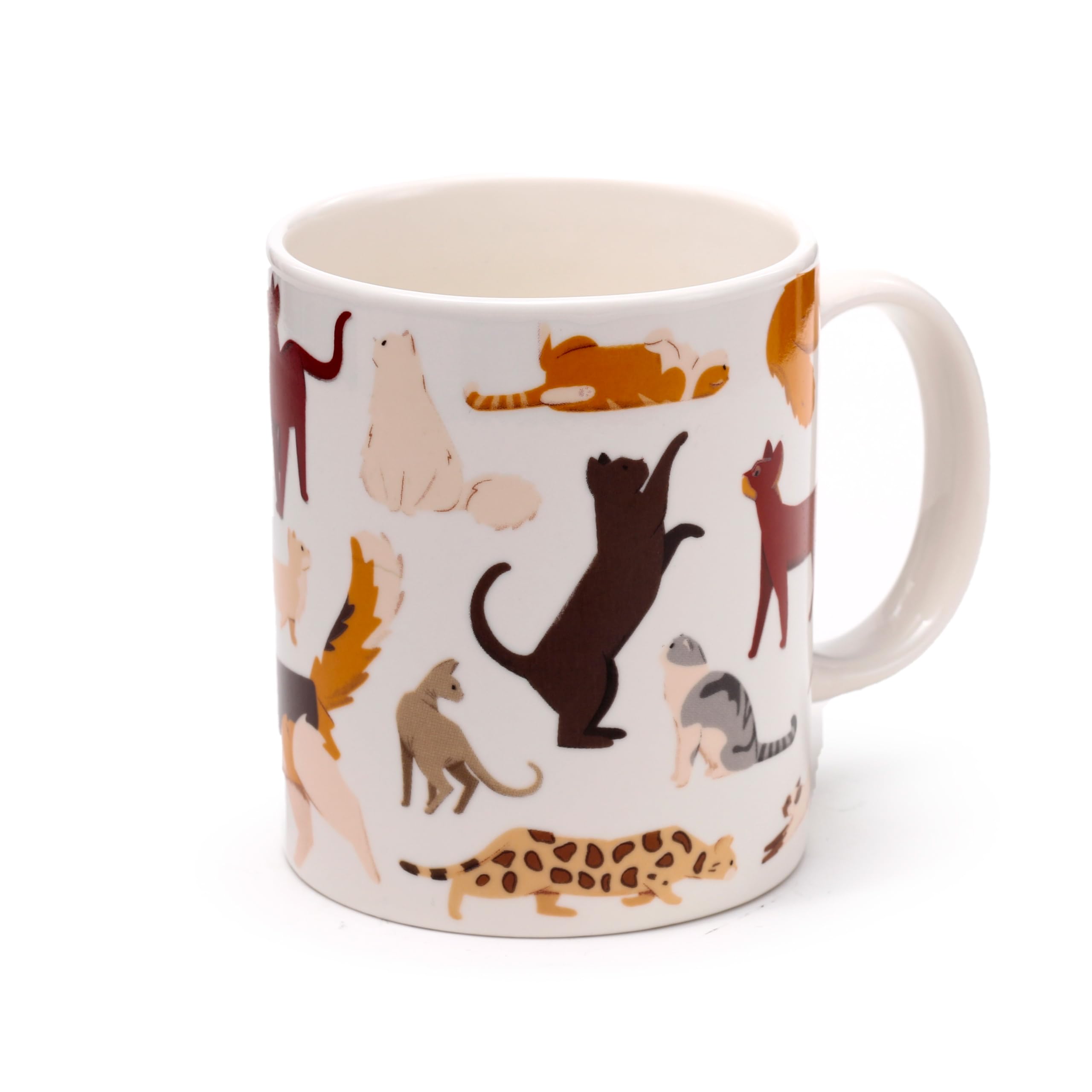 Puckator Men's Multi-Coloured - Multi-Coloured Feline Fine Cats Porcelain Mug - Funny Home Accessories - Cute Gifts For Girlfriend - Large Mugs For Wo Hot Drinks - Cute Cups Presents - Secret Santa Gift - Cup Set