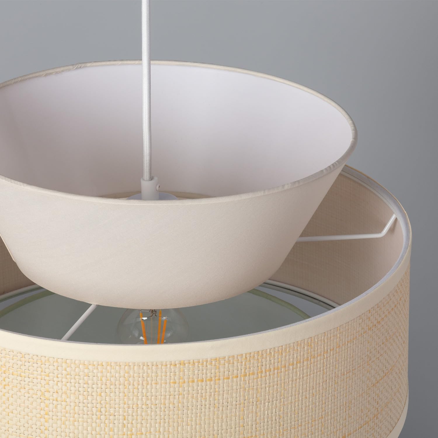 LEDKIA LIGHTING - Lampada a Sospensione Chulu | Design Elegante e Classico | Compatibile con Lampadina LED E27 | Per Interni IP20 | Uso Versatile in Casa e Ufficio, Verde, Tessuto