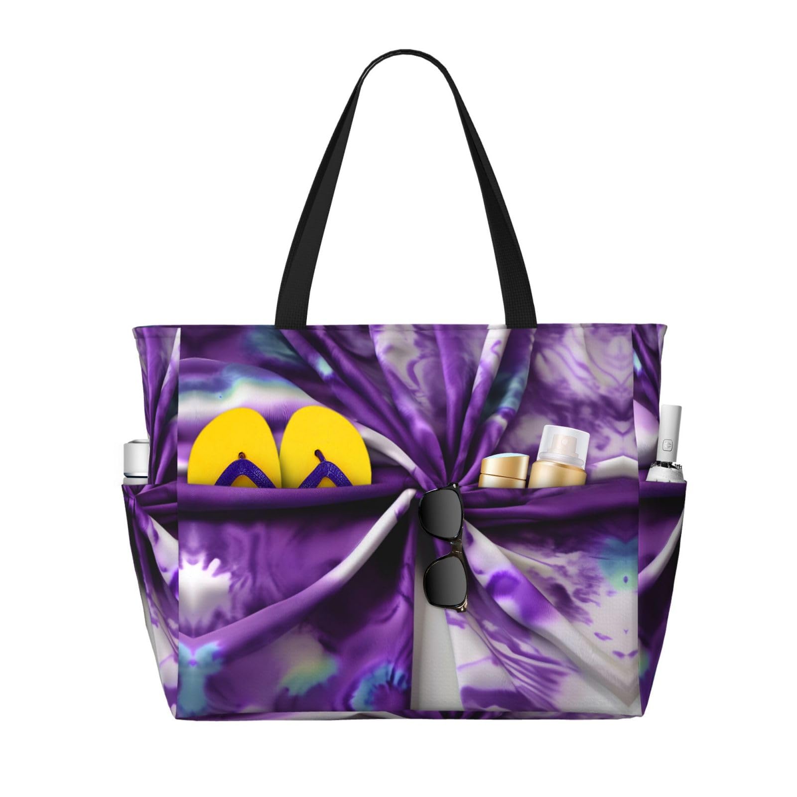 Sac à bandoulière imperméable violet tie-dye et floral pour le quotidien - 6