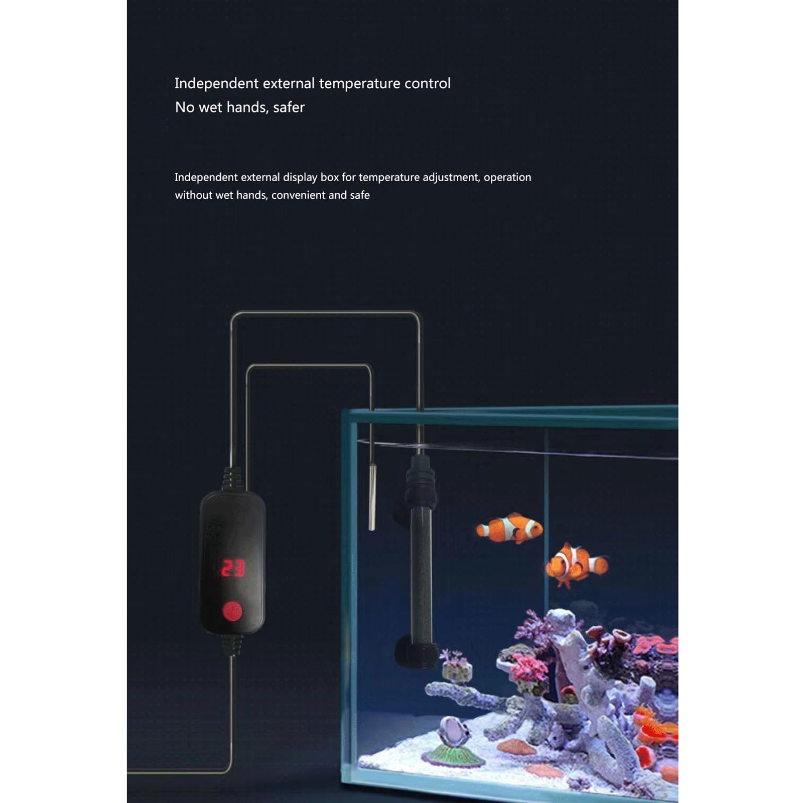 Asta riscaldante per Acquario Termostato Automatico Asta riscaldante a Risparmio energetico Riscaldatore per Acquario, 400 W (600 W)