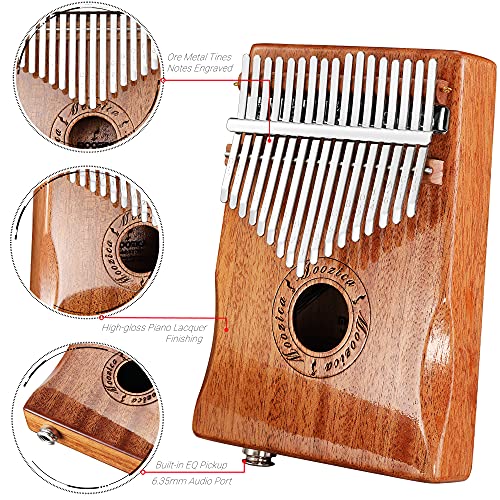 Moozica – Piano à pouce EQ Kalimba à 17 touches – En bois massif – Kalimba électrique professionnelle – Avec capteur… - Les Beatles, Paul McCartney, John Lennon, RIngo Starr, George Harrison Moozica - Piano à pouce EQ Kalimba à 17 touches - En bois massif - Kalimba électrique professionnelle - Avec capteur… – Image 5