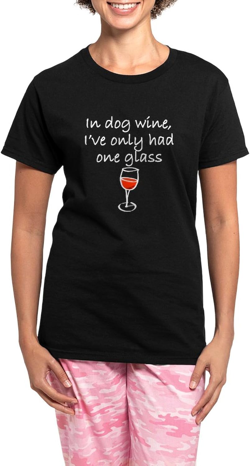 CafePress In Dog Wine pajamas Womens Novelty PJ Sleepwear