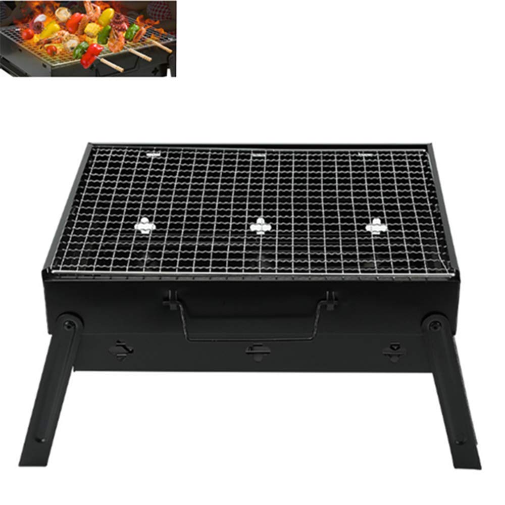 AIMEITE Barbecue Grill,Portable BBQ Grill Folding Charcoal Barbecue Smoker And Grill Barbecue Outdoor Fire Pit Stainless Steel for Picnic Garden Terrace Camping Travel 35×27×20cm