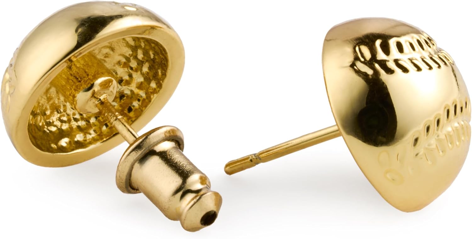 Softball Earrings – 18k Gold-Plated Studs | Gift for Moms, Players & Fans - Image 2