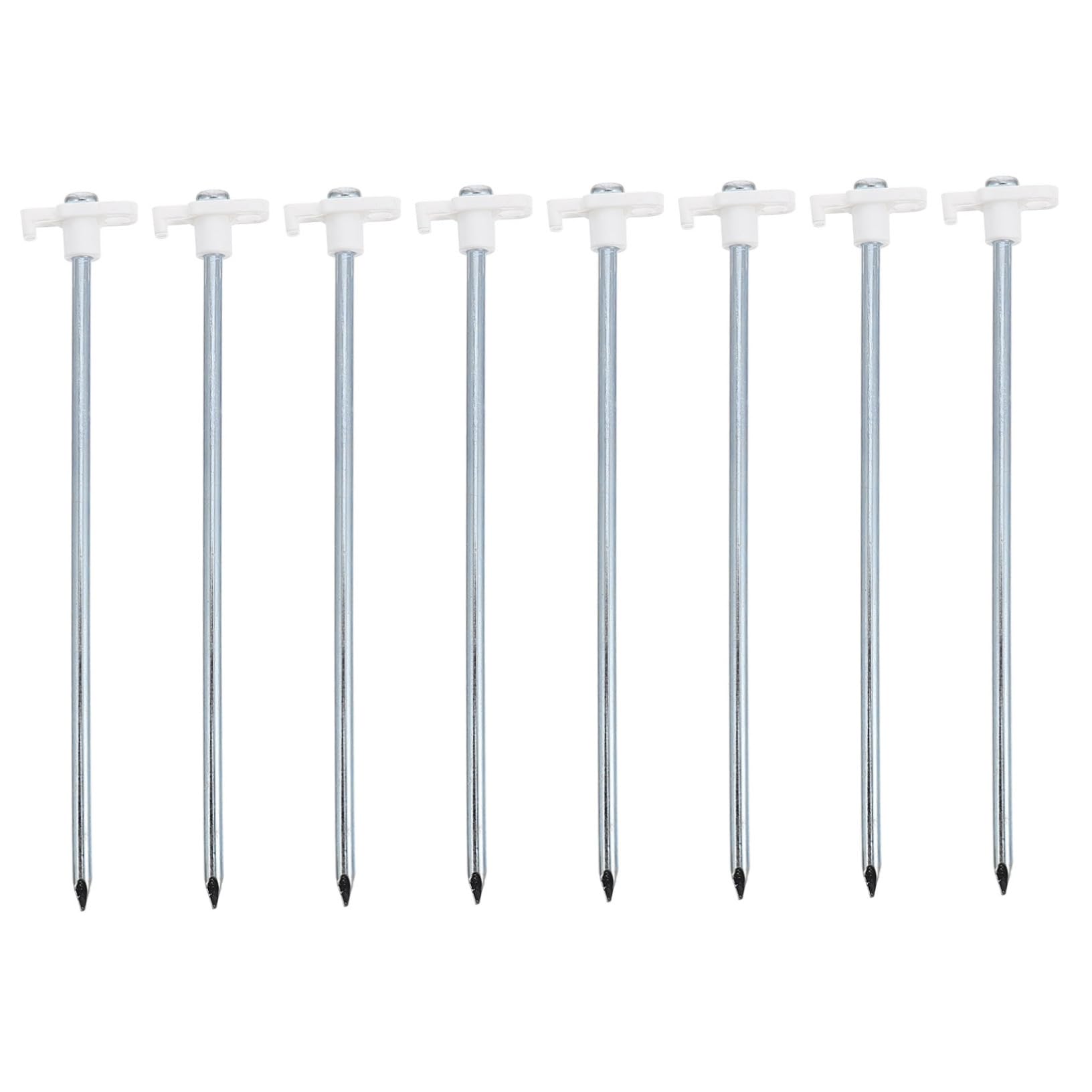 Piquets de Tente de Camping 10 Pièces en Acier Inoxydable Blanc