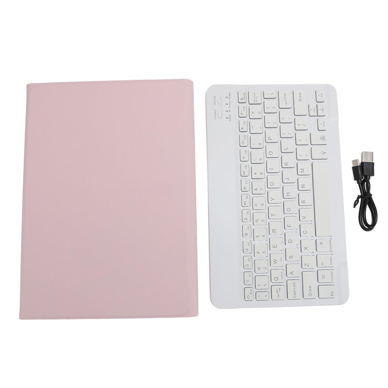ASHATA Custodia per tastiera da viaggio in pelle PU per Tab M10 Gen 3 tablet da 10,1 pollici cornice aderente morbida antiscivolo copertura interna del supporto (PINK)