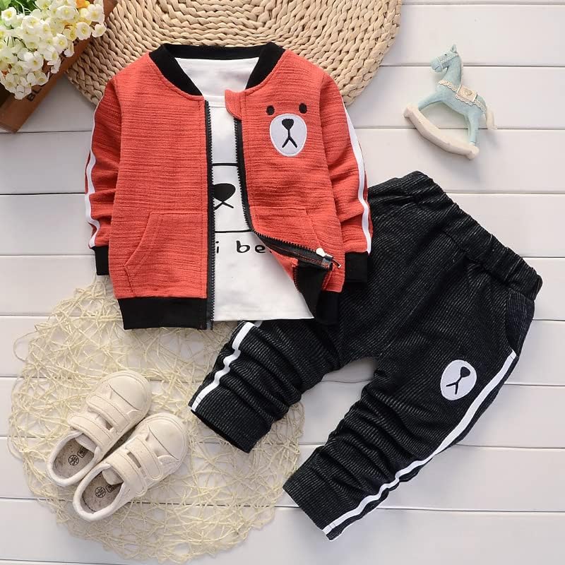 Baby Boys 3pcs Clothing Suit Long-Sleeve T-Shirt + Jacket + Pants Newborn Casual Sports Clothes3