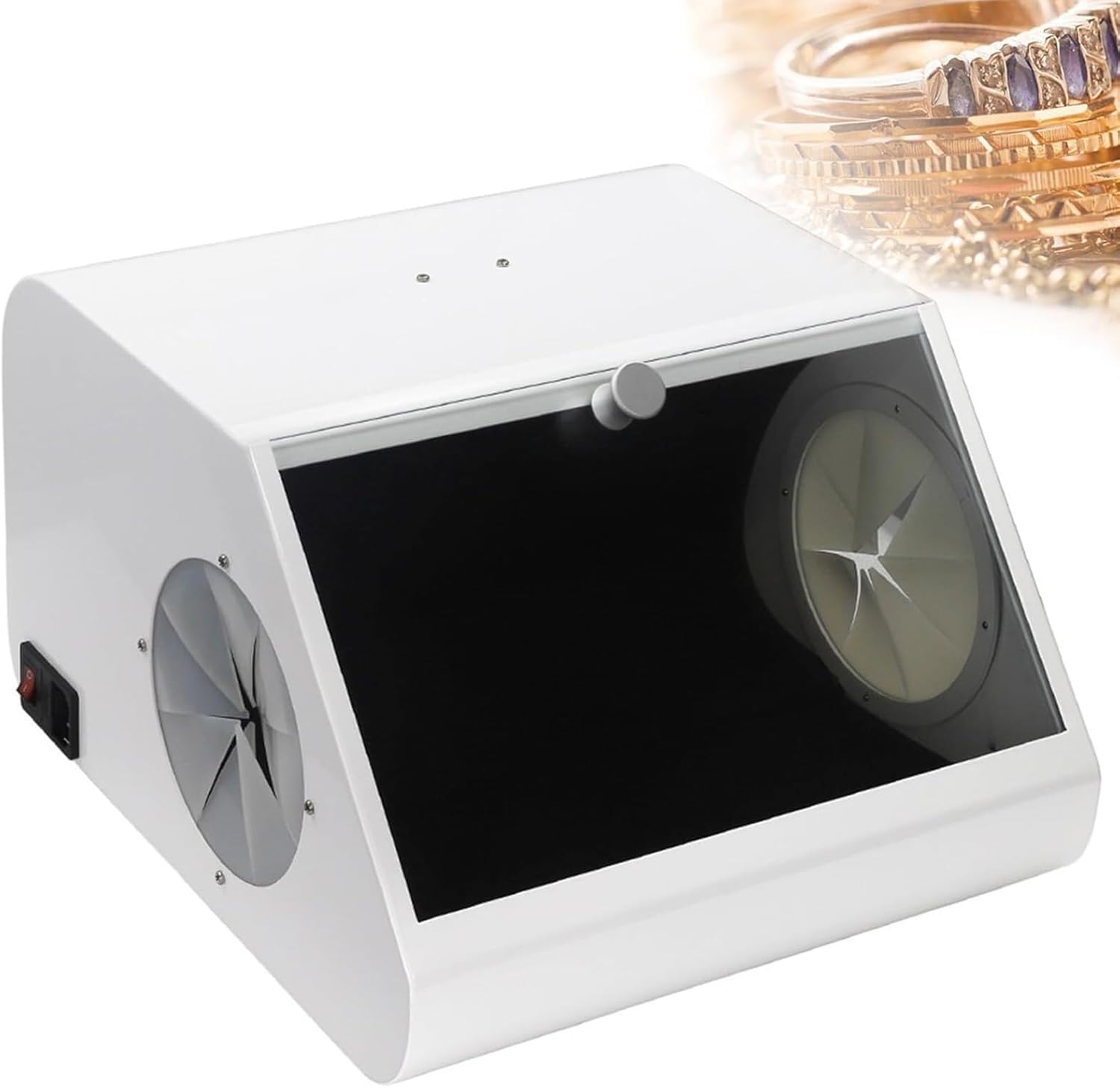 Lab Sandblaster,Bench Top Air Sandblasting Cabinet,Sand Blasting Cabinet with LED Lamp,Built-in Double Fan,Large Window Dust Frees Sandblasting Cabinet