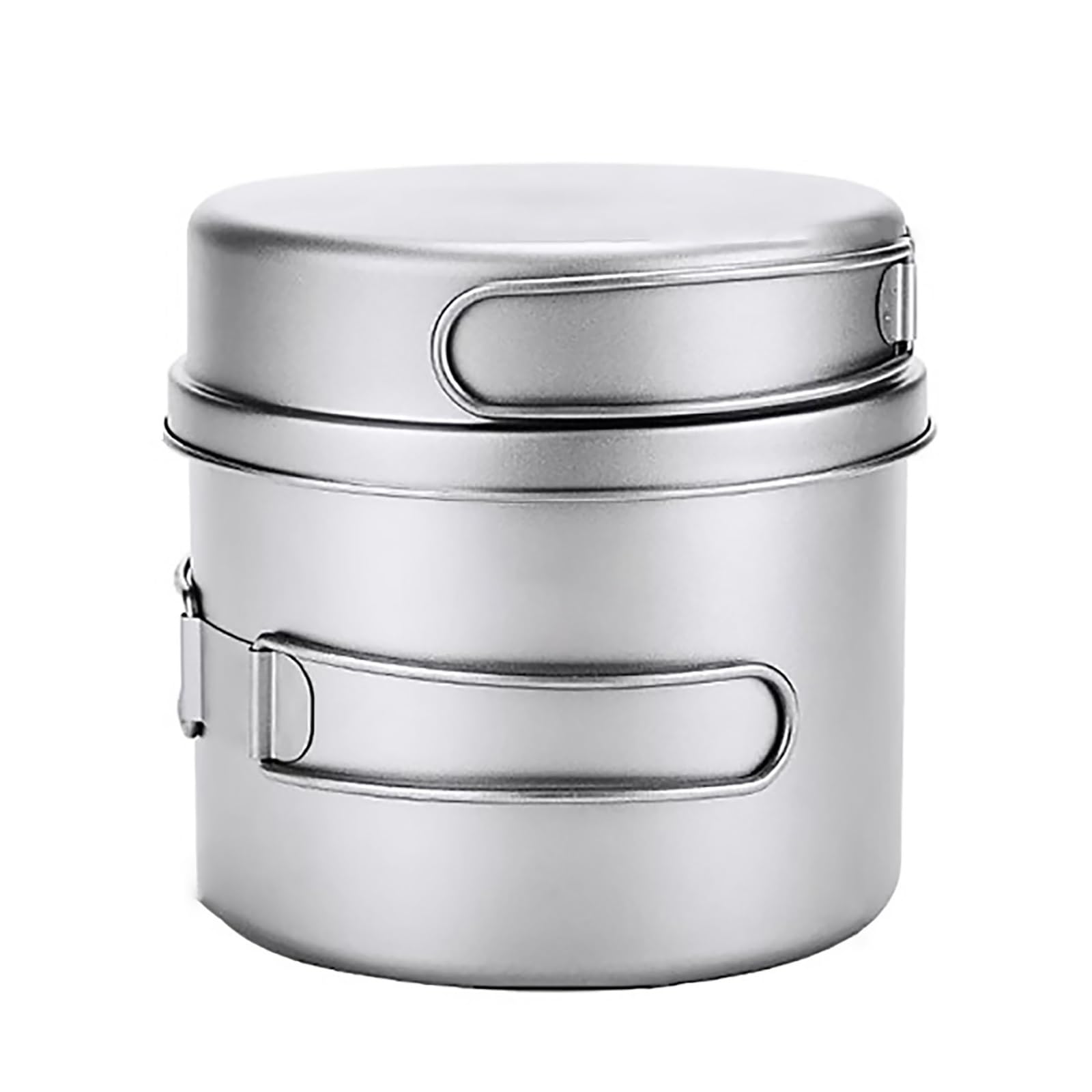 Casseroles Camping en Titane, Kit Camping 2 Ustensiles de Cuisine de Camping, Materiel Camping Ultraléger, avec Poignée Pliable, pour la Randonnée