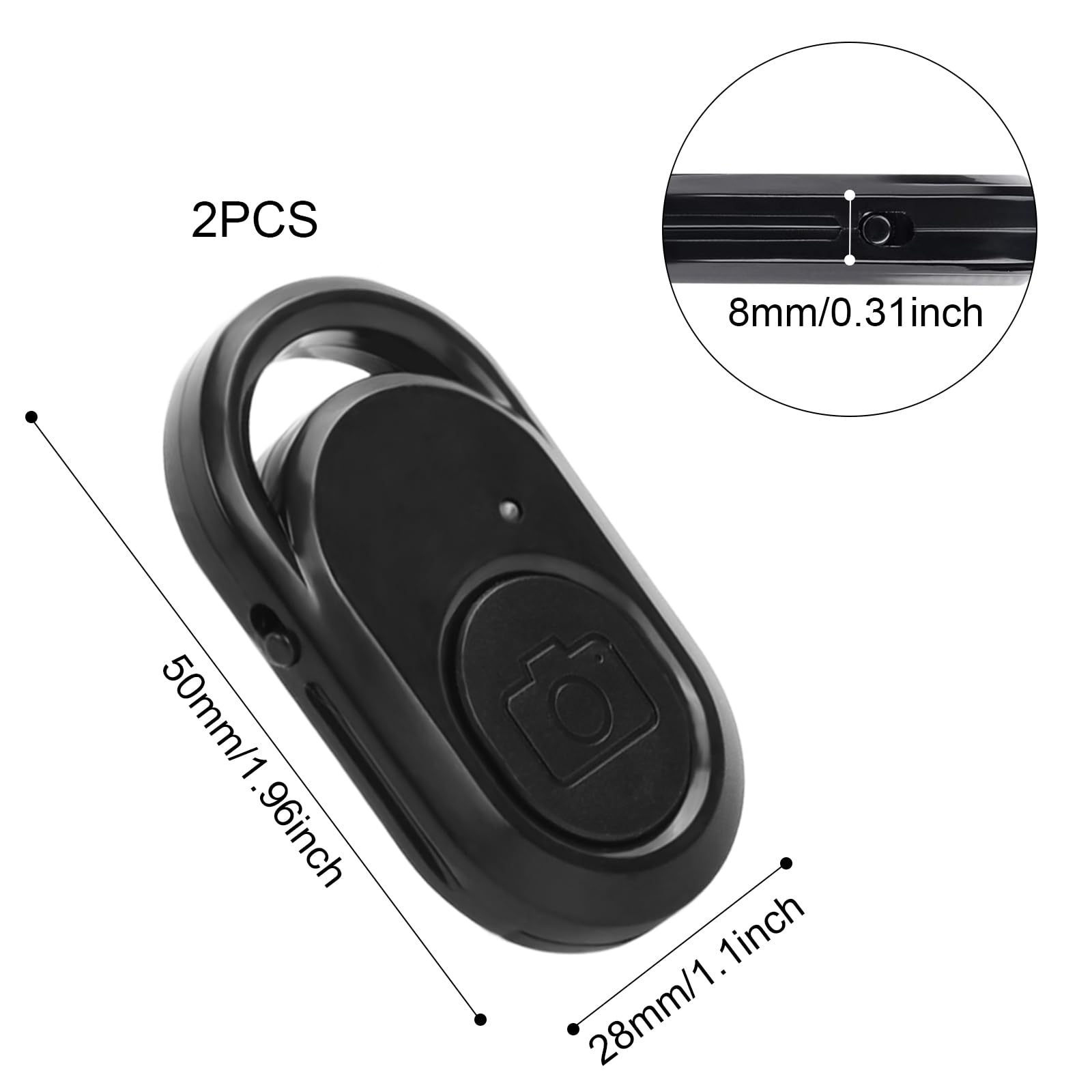 Telecomando Bluetooth Per Fotocamera - 2 Pezzi Con Cordino, Compatibile Con IOS E Android Per Selfie - Foto 8
