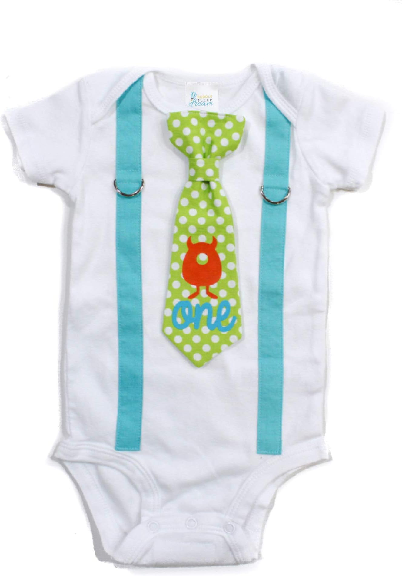 Baby Boy 1st Birthday Outfit Cake Smash Bodysuit with Tie and Suspenders Birthday Shirt