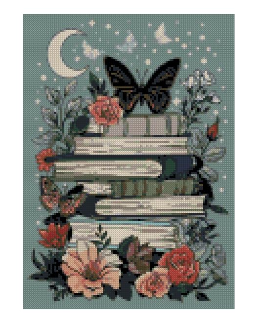 Image of Book Flowers Stamping Cross Stitch Kit for Adults Dimensions Stitching Kit