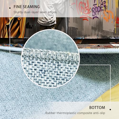 Tapis de Sol Doux pour Chambre d'Amis au Design Abstrait et Finitions Soignées - 7