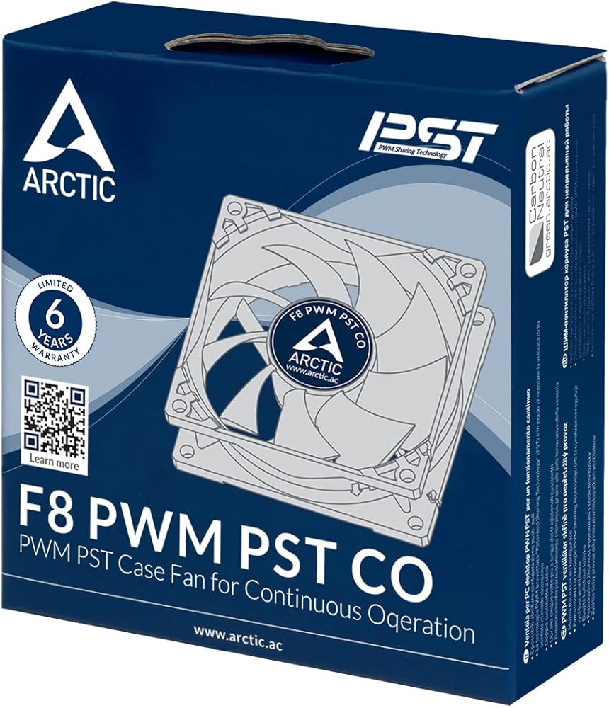 ARCTIC F8 PWM PST- 80 mm PWM PST Case Fan with PWM Sharing Technology (PST), Very Quiet Motor, Computer, Fan Speed: 300-2000 RPM thumbnail 5