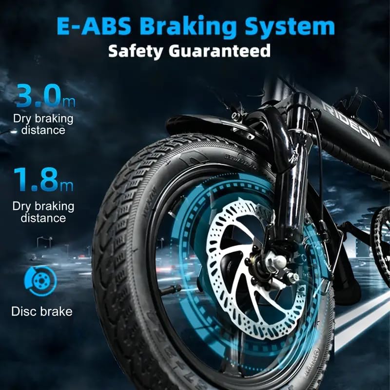 E-ABS Braking System diagram on electric bicycle wheel