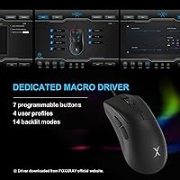 Vista 7 de FOXXRAY Ratón para juegos SM-91 RGB, 7200 DPI, mouse óptico ligero con cable de 2.12 oz con 7 botones programables, agarres antideslizantes, cable