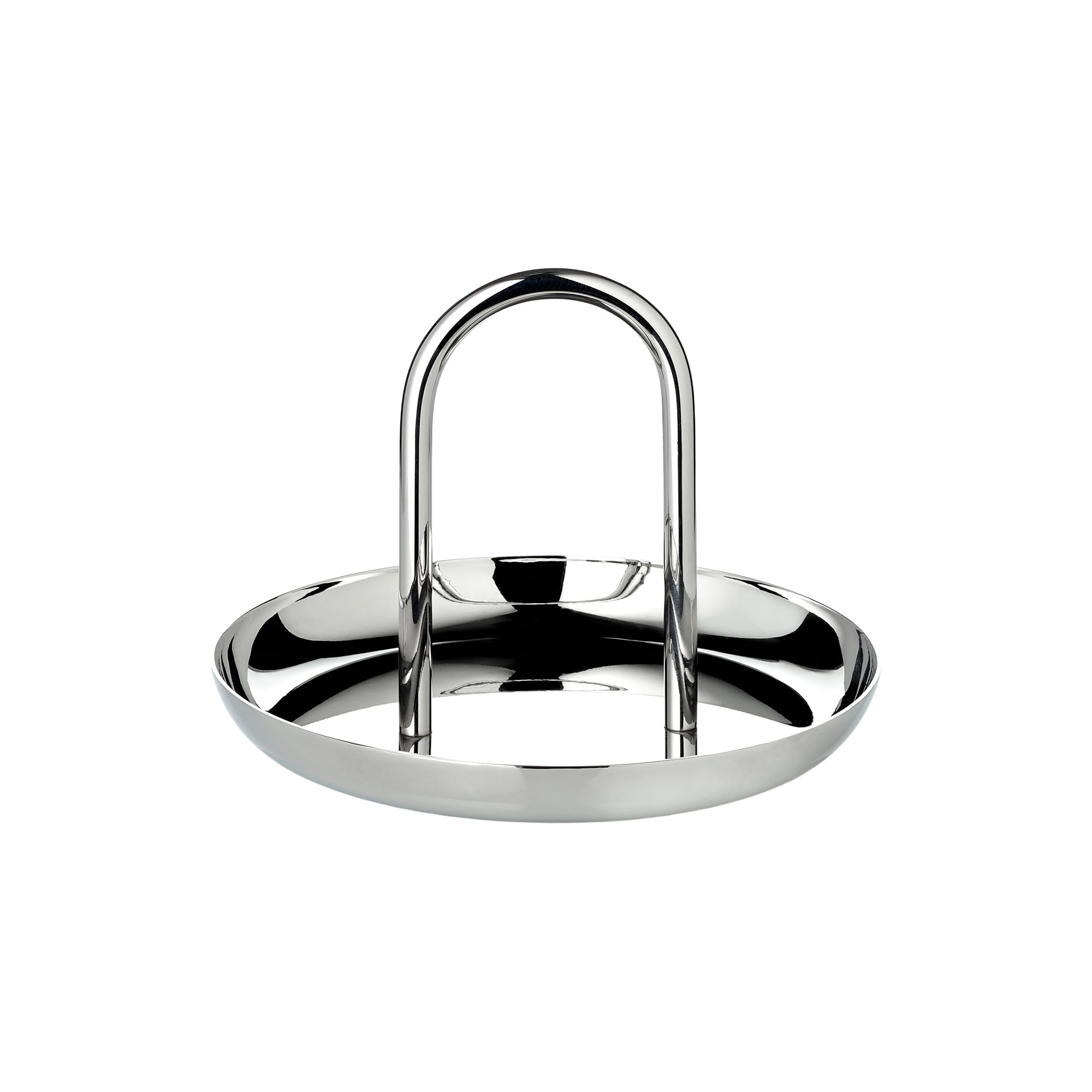 EDZARD Apus Serving Bowl (Diameter 15 cm, Height 13 cm) with Handle, Highly Polished Stainless Steel, for Serving and Serving - Fruit Bowl, Serving Bowl with Handle, Decorative Bowl, Silver, Table
