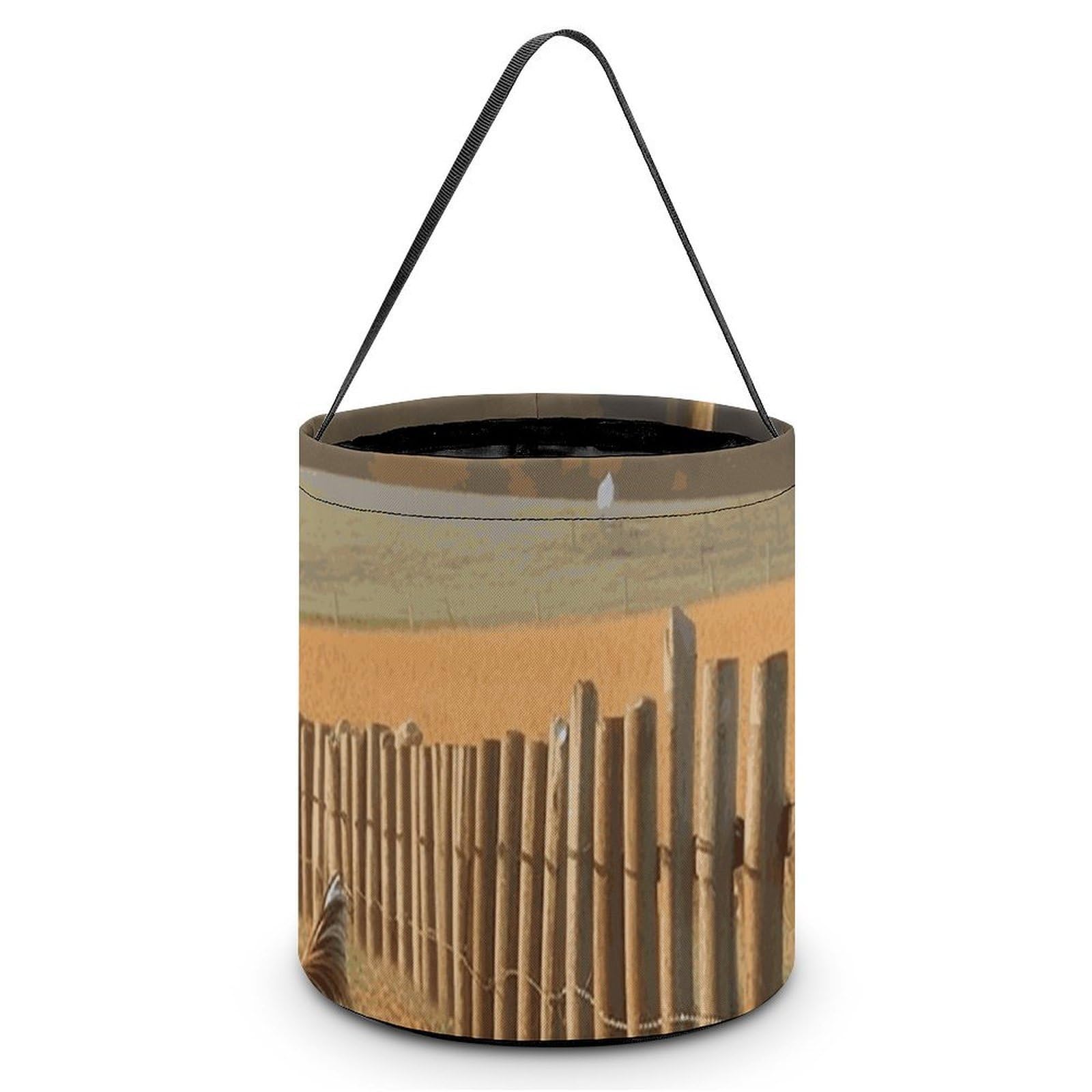 NTVOWPZO Halloween Candy Bucket Chicken Wood Stake Farmland Trick Or Treat Bags Halloween Candy Tote Bag with Handles Reusable Candy Baskets for Halloween Party Supplies Favors Gift Bags
