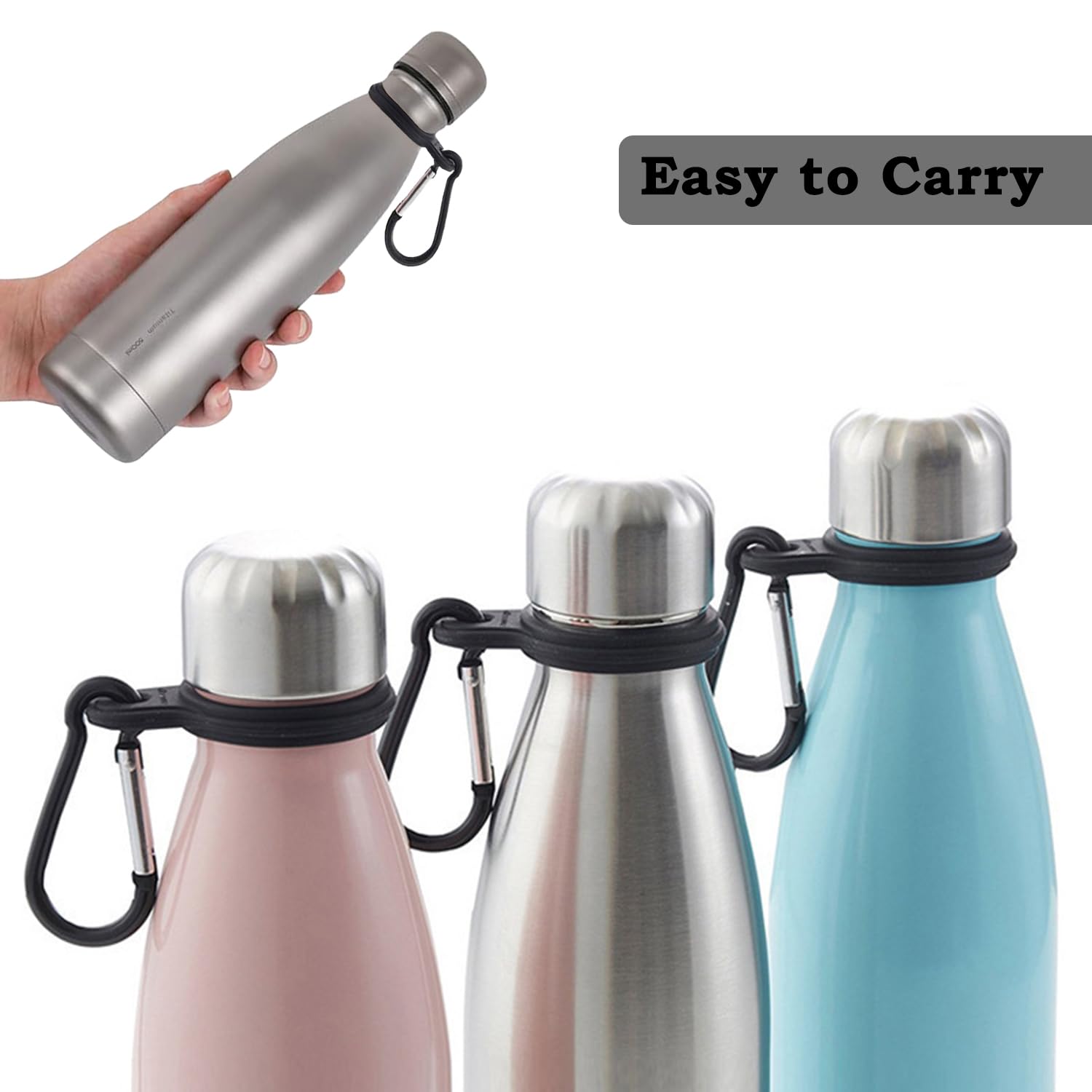 ZEACCT 6-Pack Silicone Bottle Straps, Vibrant Multi-Colour Carrying Clips - Image 3