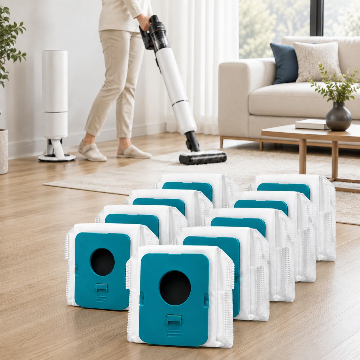 Bolsas Aspiradora para Samsung VS80F28ELP, Pack de 10 No Tejido