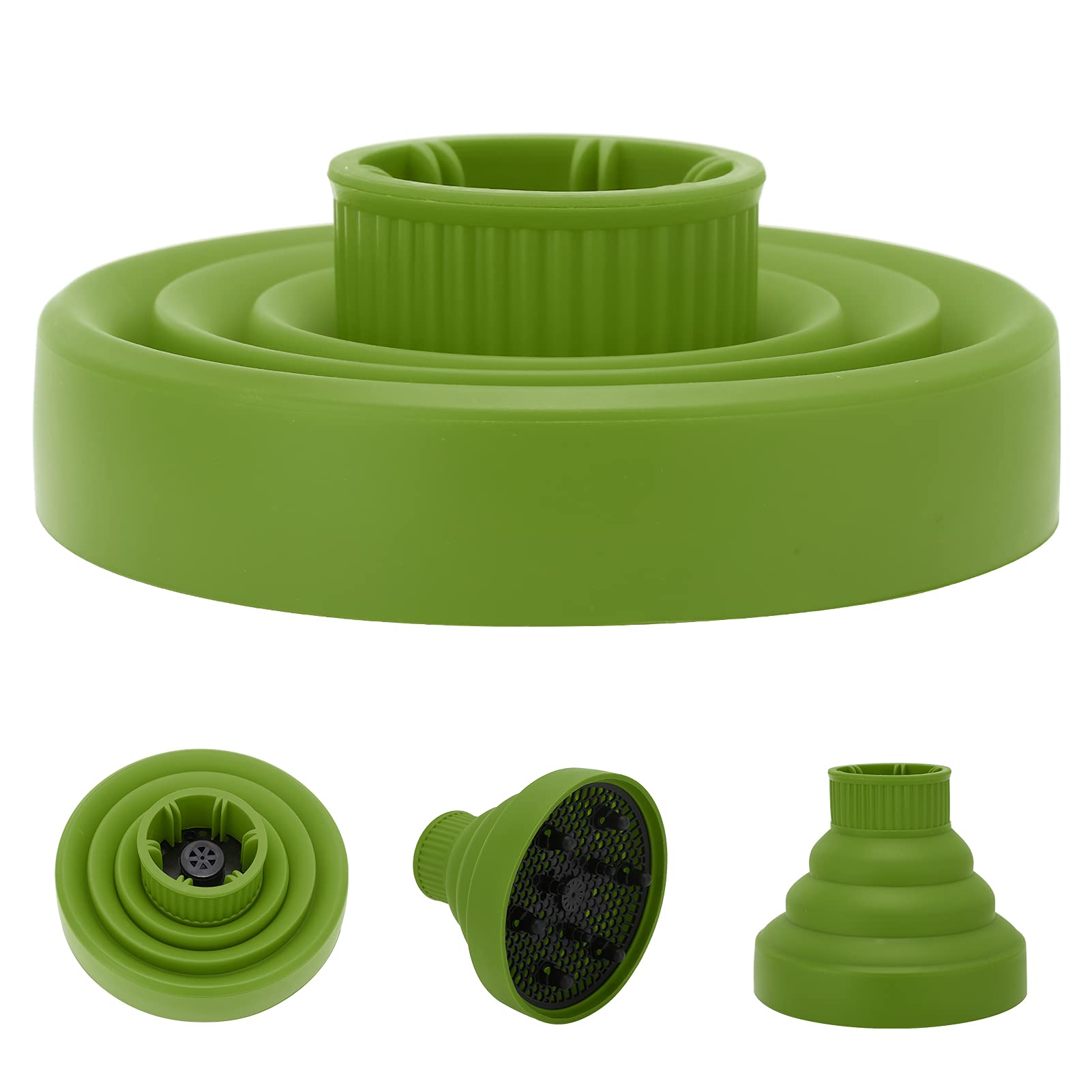 Difusor de secador de pelo Universal de silicona Secador de pelo Difusor portátil de viaje plegable secador de pelo Difusor (verde) 4
