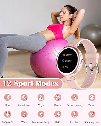 Miniatura 2 de SHANG WING Relojes inteligentes para mujer, compatibles con teléfonos iPhoneAndroid, reloj redondo de diseño delgado para mujer, rastreador de