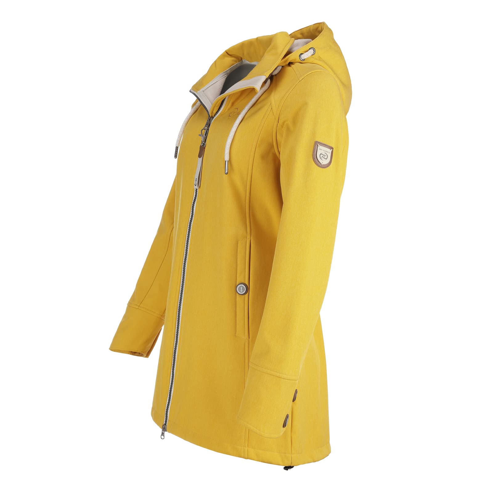 Dry Fashion Damen Softshell Mantel Sellin Meliert - Softshell-Jacke Outdoorjacke Atmungsaktiv Kapuze Wind- und Wasserabweisend in Beere Größe 36