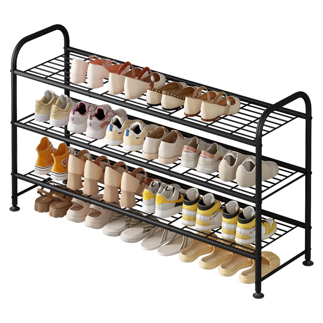 Photo 1 of LINZINAR Shoe Rack Long 3 Tier Metal Shoe Organizer Metal Wide Shoe Shelf for Closet Entryway Bedroom Large Capacity Black