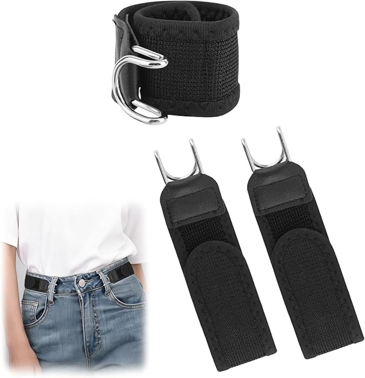 Unisex Buckleless Stretch Belt | No Buckle Adjustable Elastic Waist Belt for Men Women Boys Girls | Invisible Comfortable Belt for Jeans Formal Casual Travel Wear-picture-39