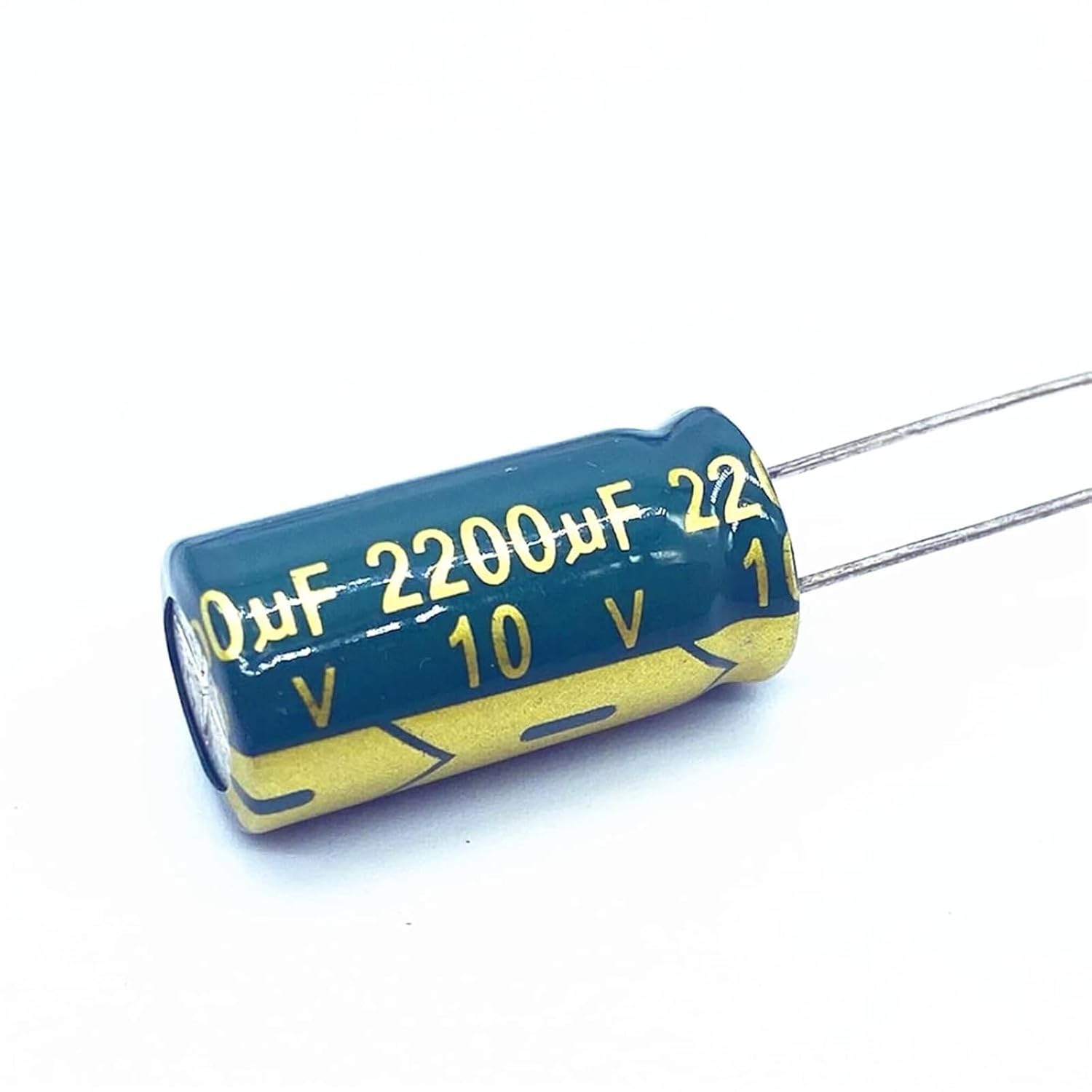 GuangHuiy 10pcs 10V 2200UF 10 * 20 Aluminum Electrolytic Capacitors 10X20mm 2200UF 10v Industrial Electrical Supplies