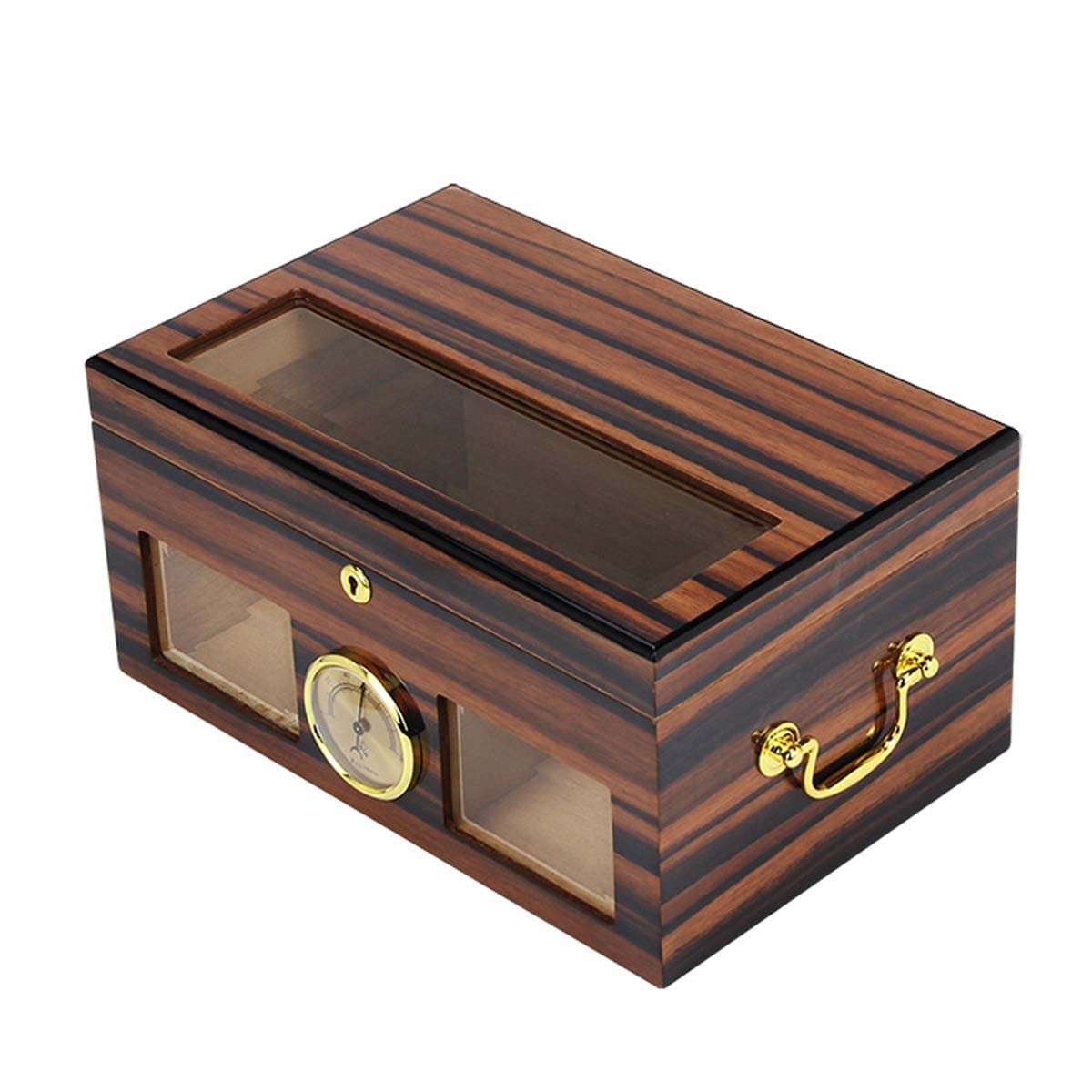 Handmade Cigar Humidor Cabinet Up To 100 Cigars, Cigar Box with Cedar Trays, Large Capacity Cabinet with Hygrometer and Humidifier, Cigar Humidor Kit is Great Gift for Father