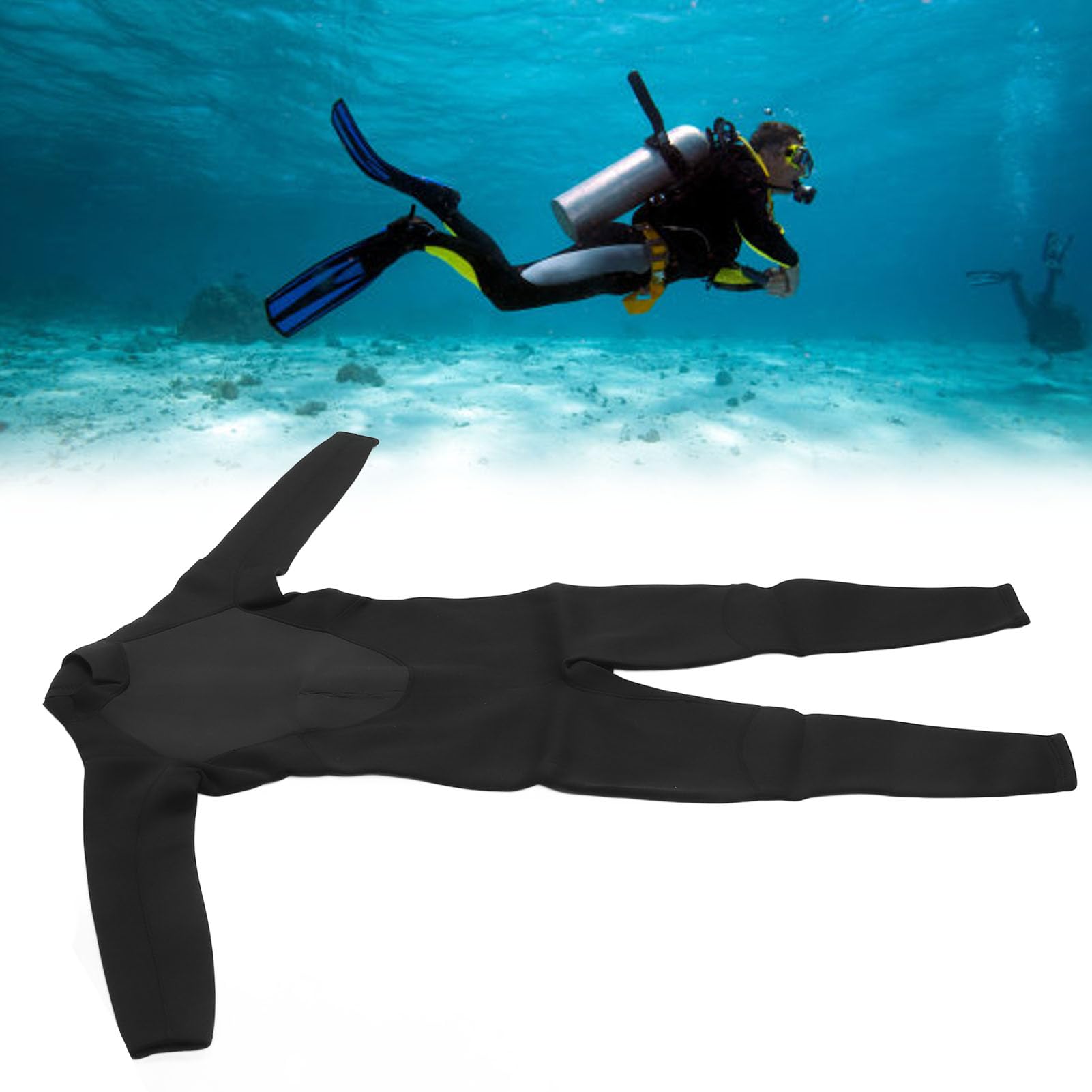 1 pezzi Isolamento termico Isolamento UV Abito di immersione a pieno corpo morbido per navigare snorkeling nero 5mm