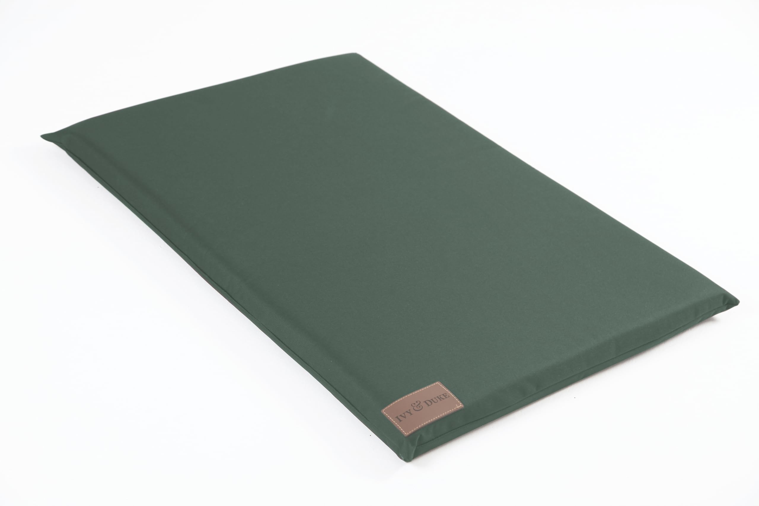 IVY & DUKE Waterproof Travel Dog Bed, Memory Foam Orthopedic Mat, Machine Washable, Handmade in England (Olive Green, L)